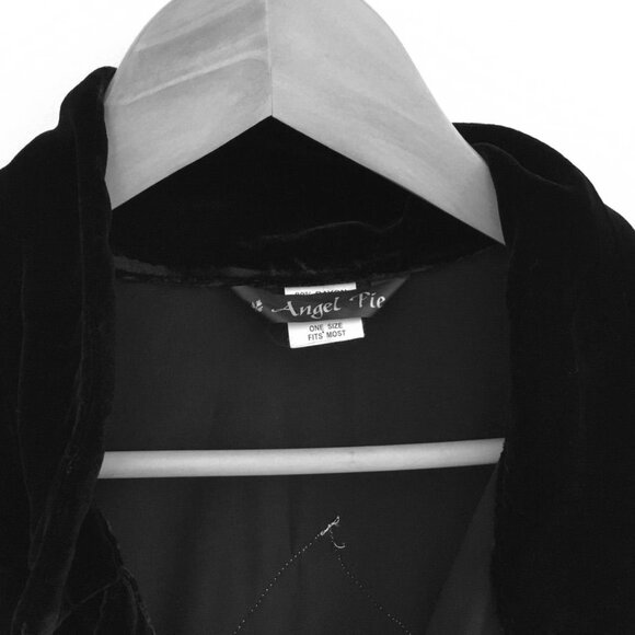 VTG Angel Pie Women Pants Set Langelook Black Velvet Ribbons Oversized OSFM - Picture 11 of 14